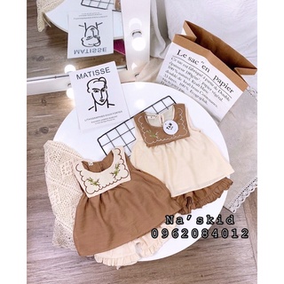 Bộ đũi cổ thêu hàn quốc cho bé gái