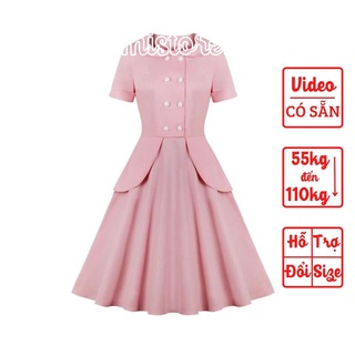 [CÓ SẴN] ĐẦM NỮ KIỂU CHỮ A CÔNG SỞ NỀN HỒNG PHẤN NỮ TÍNH - HIMISTORE