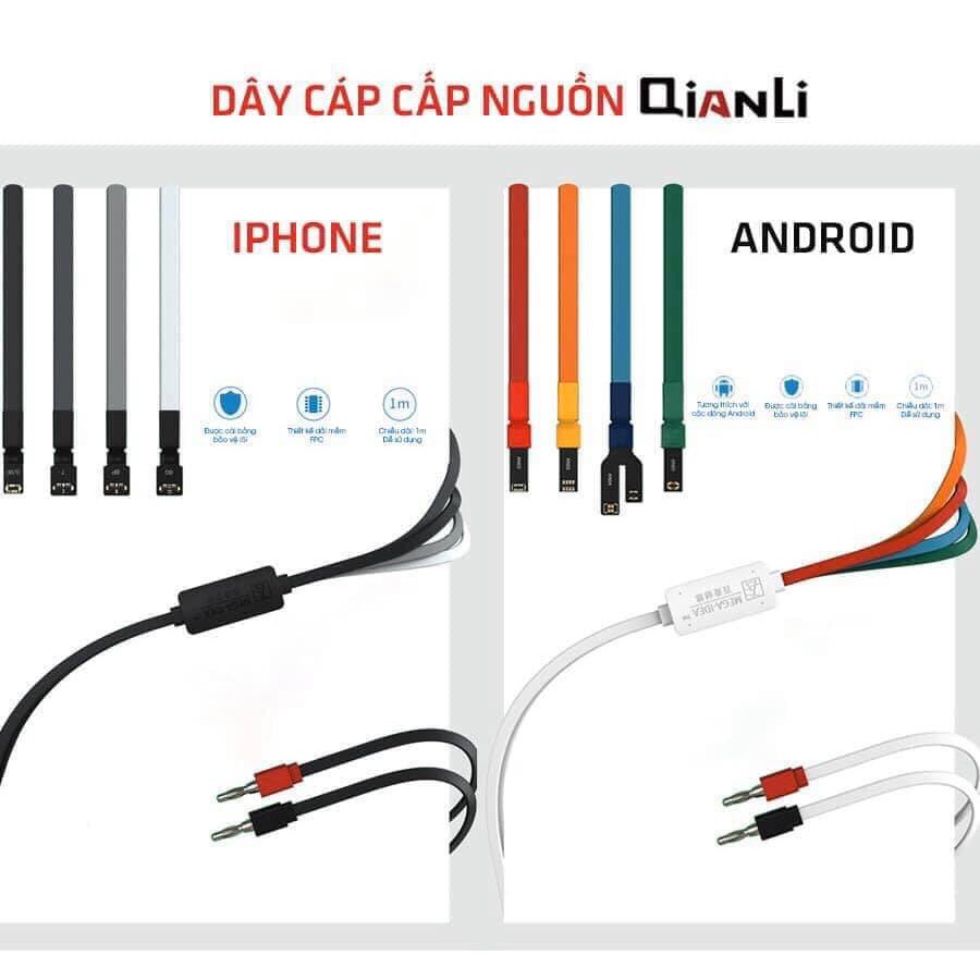 Dây cáp cấp nguồn IP và Android hãng Qianli