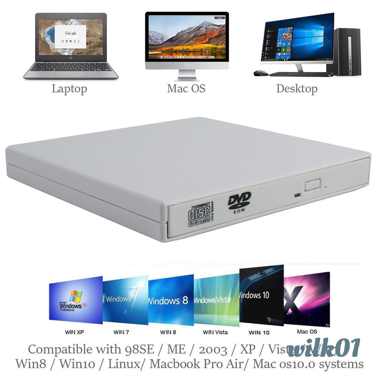 Ổ Đĩa Cd / Dvd Cho Pc Laptop Win 7 8 Wilk01