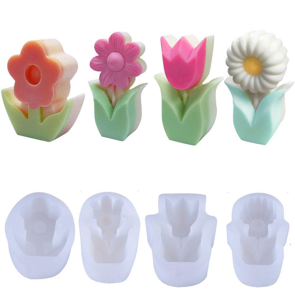 SUYO Khuôn Nhựa Làm Nến Hình Hoa Tulip