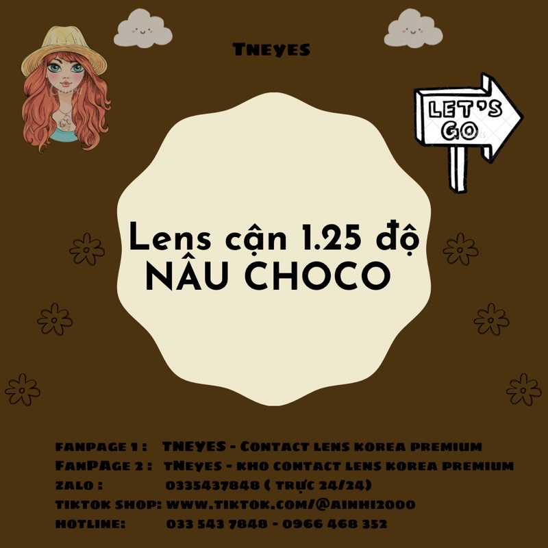 Kính Áp Tròng Choco cận 1.25 độ TNEYES