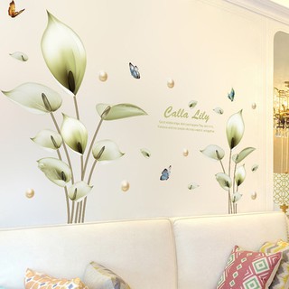 Decal dán tường hoa xanh
