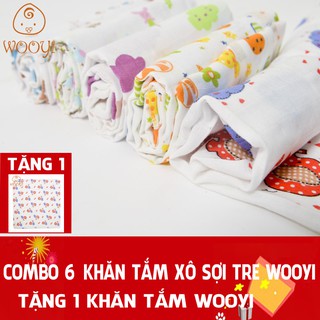 COMBO 6 TẶNG 1 KHĂN TẮM XÔ SỢI TRE WOOYI | MUA 6 KHĂN TẮM TẶNG 1 KHĂN