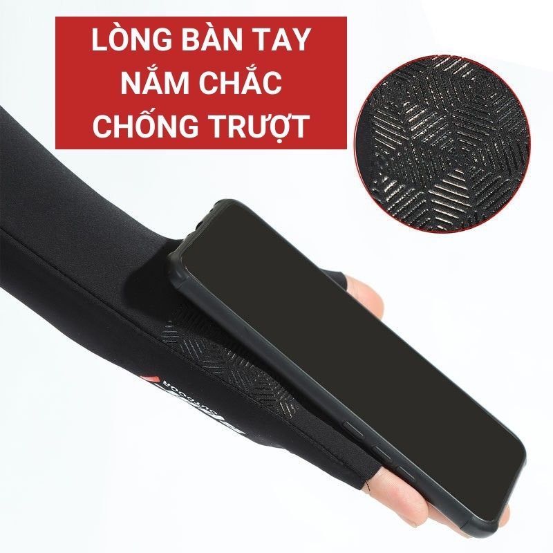 Găng tay chống nắng nam SPORT bao tay đi nắng nữ xỏ ngón có vân chống trượt chống tia UV TACADO