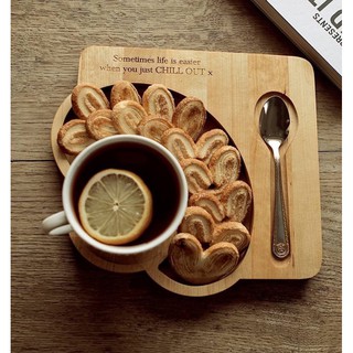 Khay gỗ decor đựng cốc cafe trà - Lengkengdecor