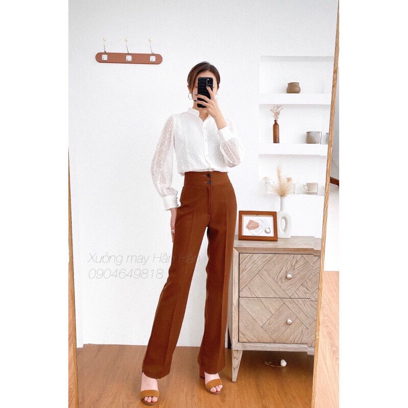 Quần ống Loe⚡️𝗫𝗔̉ 𝗞𝗛𝗢 𝟯 𝗡𝗚𝗔̀𝗬⚡️2cúc,cạp cao chẩn fom . | BigBuy360 - bigbuy360.vn