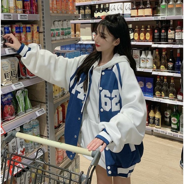 ZHELIHANGFEI Áo Khoác Bóng Chày Dáng Rộng Thời Trang Hip Hop Cá Tính