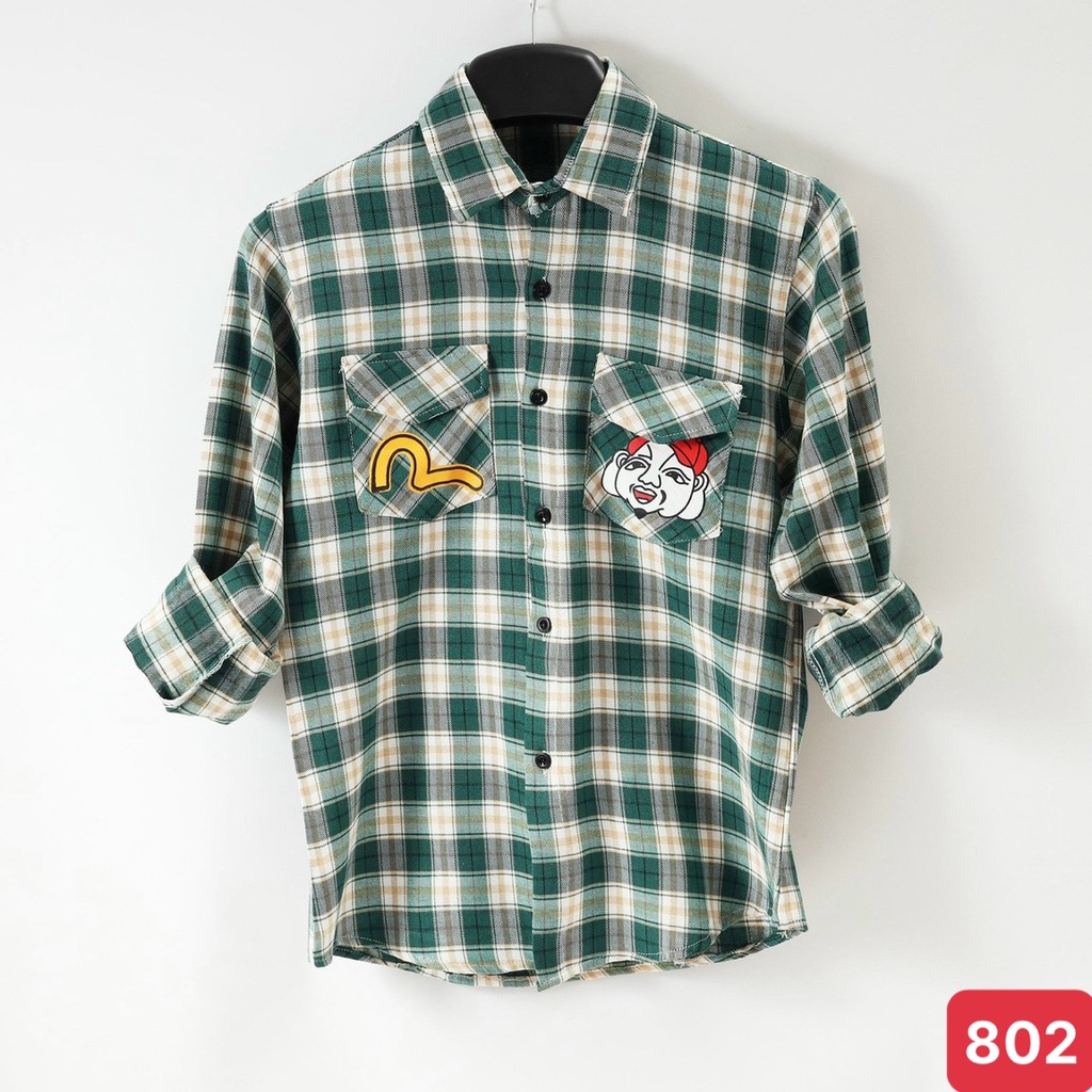 Áo sơ mi nam cao cấp chất liệu cotton đẹp màu xanh trắng họa tiết karo dài tay kiểu dáng hàn quốc ADO36 mẫu mới
