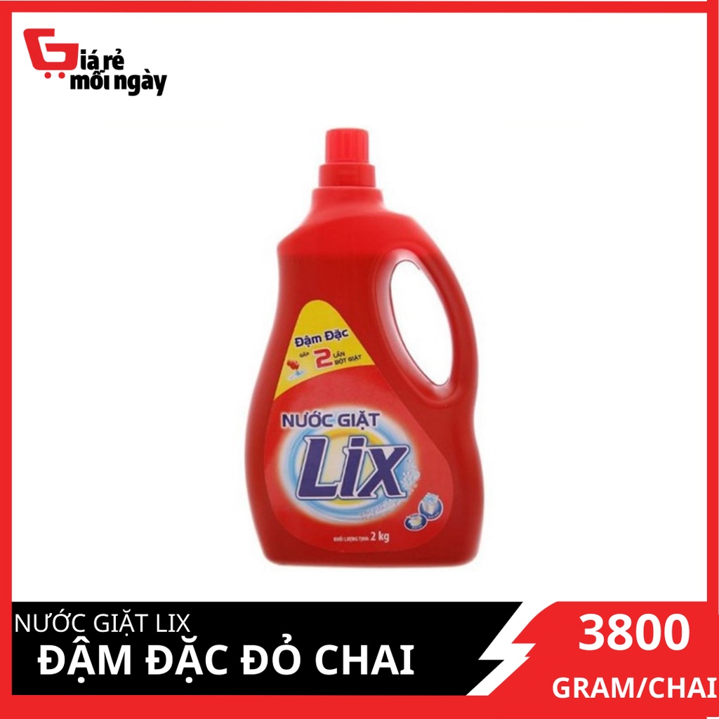 Nước giặt LIX Nha đam Aloe Vera bảo vệ da tay chai 3.8KG