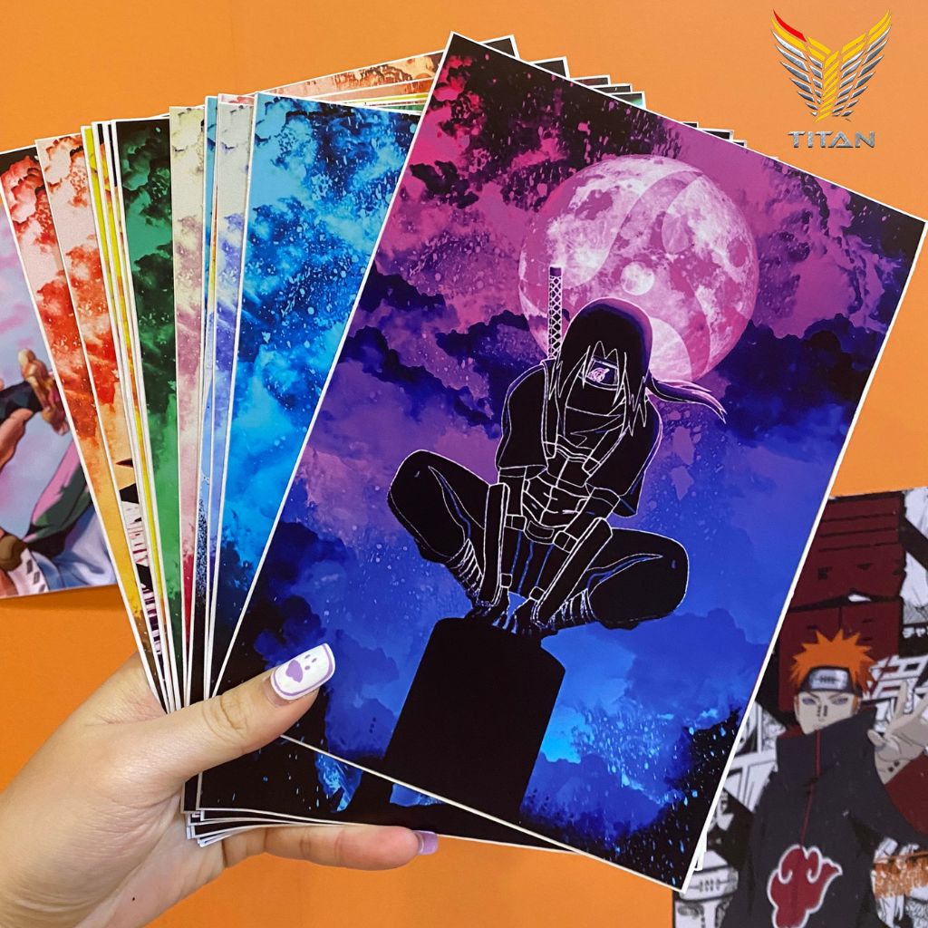 Set 12 tấm Decal/Poster Anime Tổng hợp Onepiece, Dragonball, Spy x FML, tranh dán tường decor độc quyền Titan360