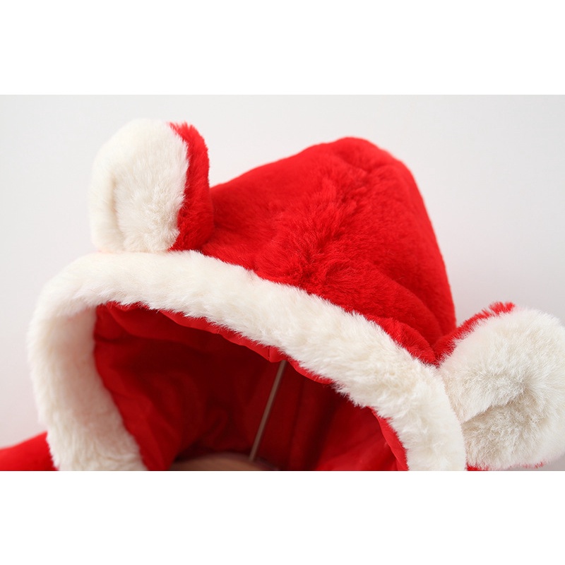 Áo Khoác Lông Có Mũ Trùm Hình Thỏ Dễ Thương Dành Cho Bé Gái 0-3 Tuổi