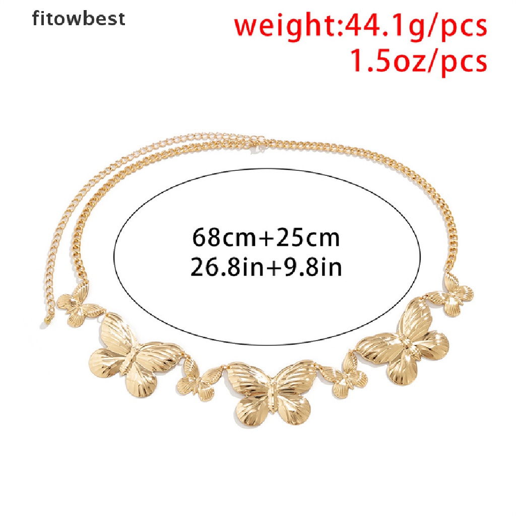 Dây Xích Đeo Hông Bằng Kim Loại Hình Bướm Phong Cách Punk Đơn Giản Cá Tính Dành Cho Nữ