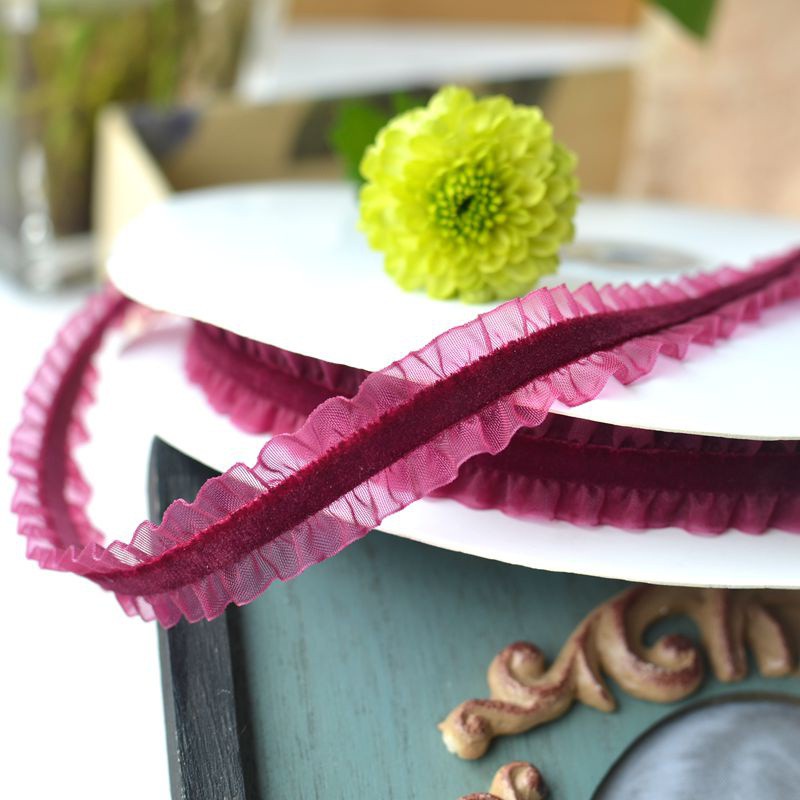 Cuộn Dây Ruy Băng 1m Bằng Vải Nhung Co Giãn Trang Trí Vòng Cổ