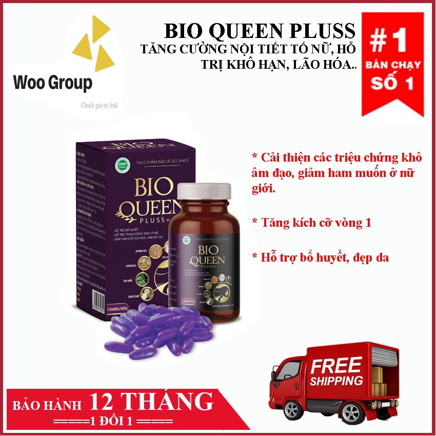 [CHÍNH HÃNG] Tăng cường nội tiết tố nữ, hỗ trợ khô hạn, lão hóa,tăng kích thước vòng 1, BIOQUEEN PLUSS-WOOGROUP