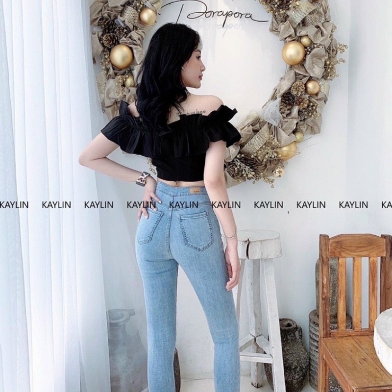 Áo croptop kiểu tay phồng trễ vai form ngắn điệu đà siêu hot dễ thương gợi cảm sexy T | BigBuy360 - bigbuy360.vn