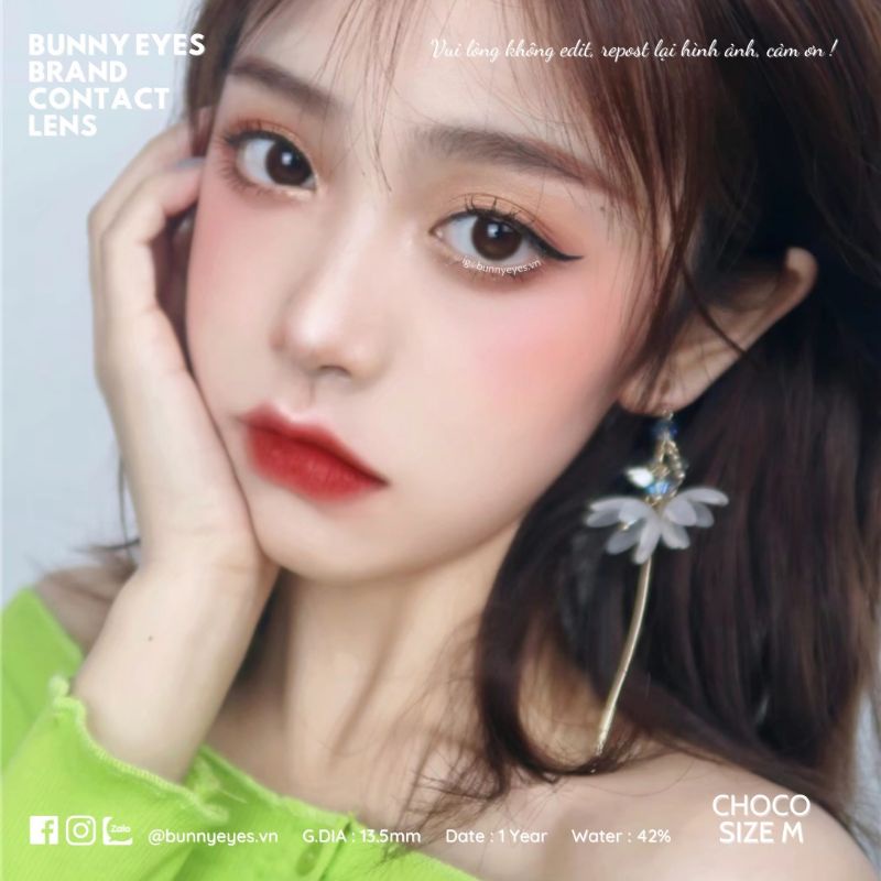 Lens Mắt Kính Áp Tròng BUNNY EYES CHOCO 14.0mm Size S