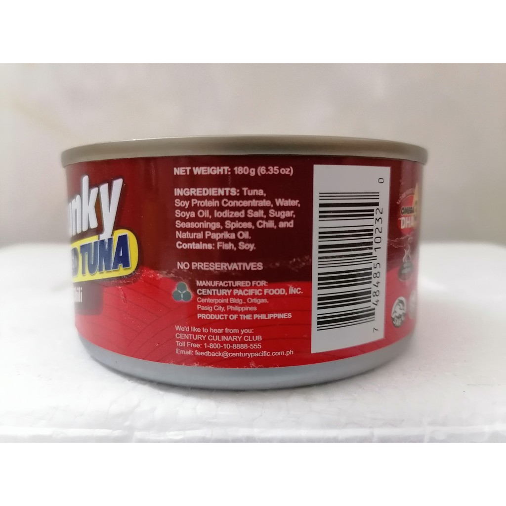 [180g - Chunky] Cá ngừ khúc xốt gia vị cay [Philippines] CENTURY Corned Tuna Chili (halal) (vvk-hk)