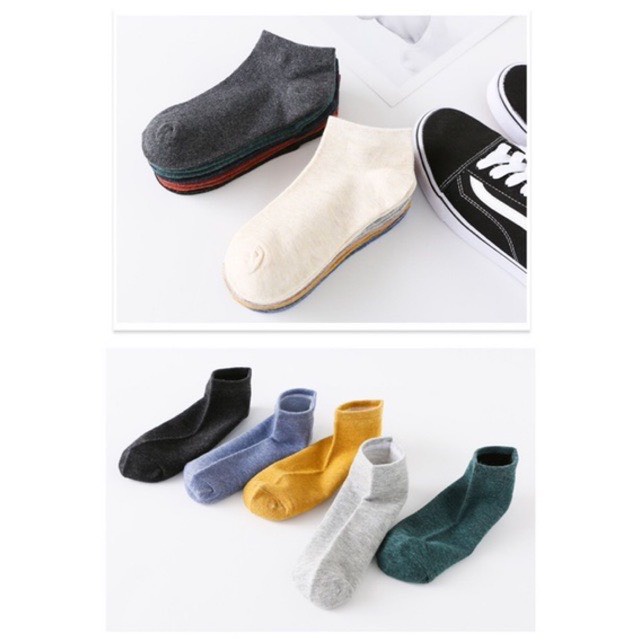 [ GIÁ TỐT ] Tất Nam/Nữ Cotton trơn nhiều màu, thoáng mát ,khử mùi hôi chân, co giãn tốt
