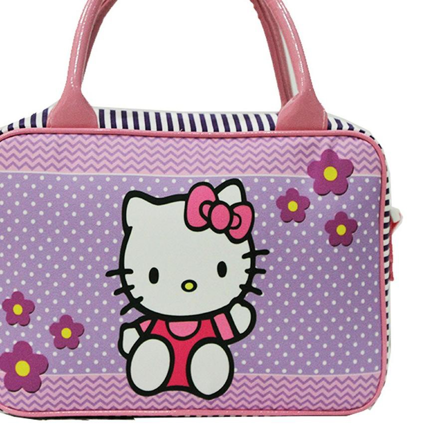 Set 2 Túi Xách Du Lịch Vải Canvas Họa Tiết Hello Kitty Dễ Thương Cho Bé L2