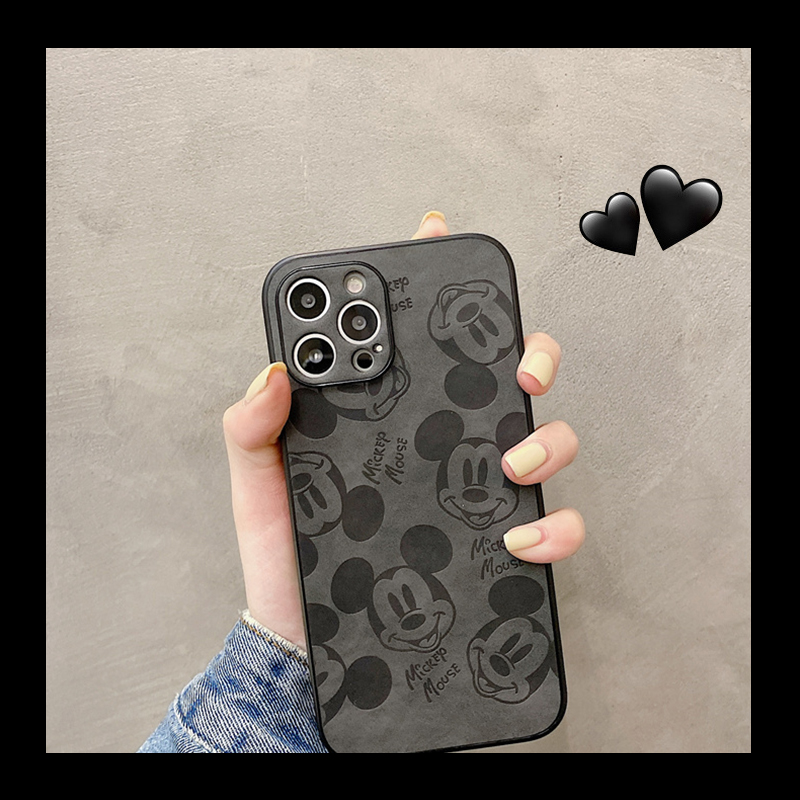 Ốp điện thoại da mềm viền TPU họa tiết Mickey 3D Iphone14 Pro  Max 13Pro Max  12 Pro Max Se 2020 11 Pro Max 6s 6 7 8 Plus X Xr Xs Max