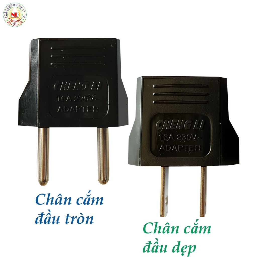 Phích cắm chuyển đổi 220V cho 2 chân Chuẩn US/AUS sang 2 chân chuẩn VN