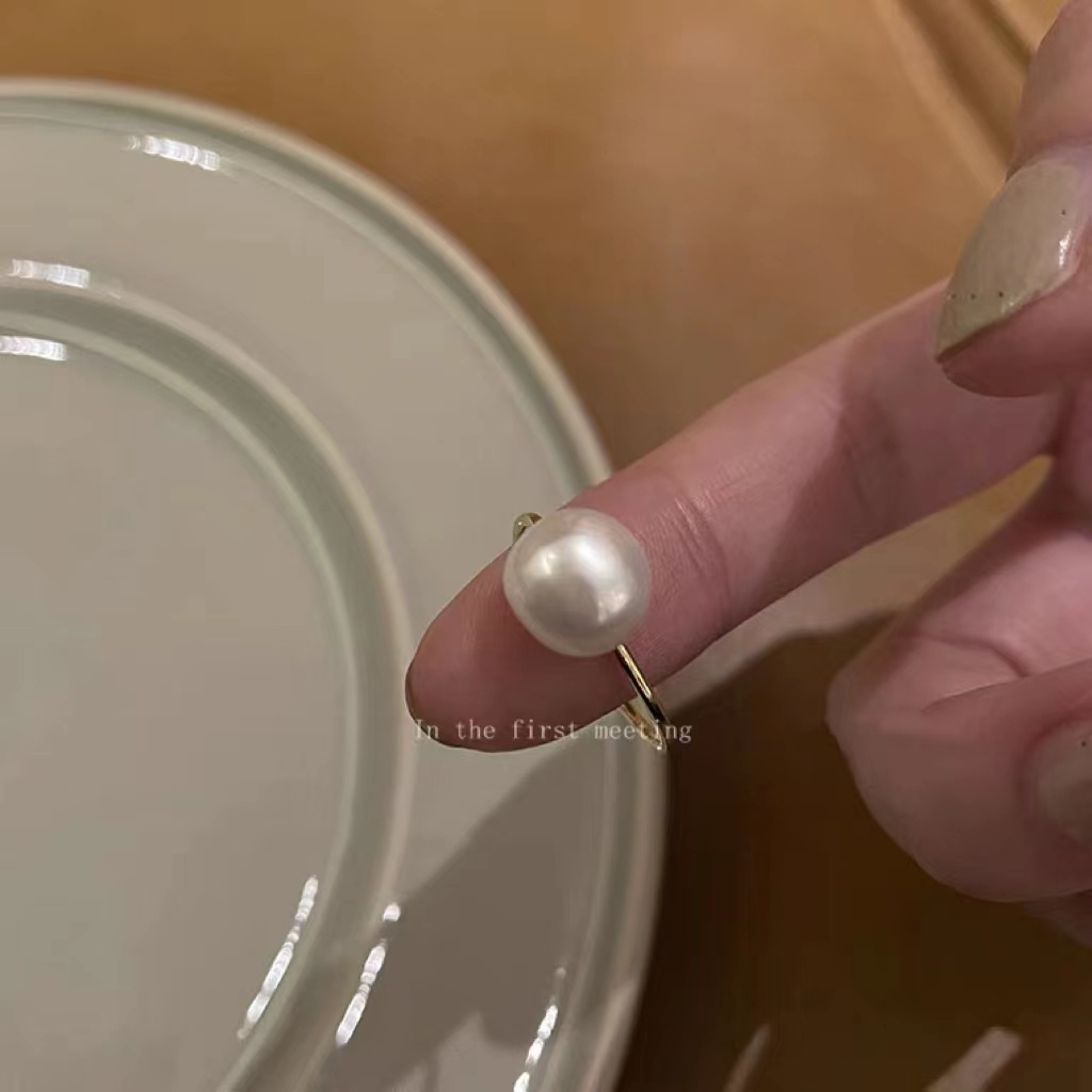 Nhẫn Đính Hạt Ngọc Trai Thiết Kế Đơn Giản Có Thể Điều Chỉnh Chất Lượng Cao