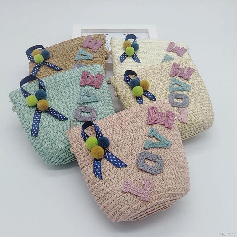 Túi đeo chéo thêu chữ kiểu Hàn Quốc cho bé gái