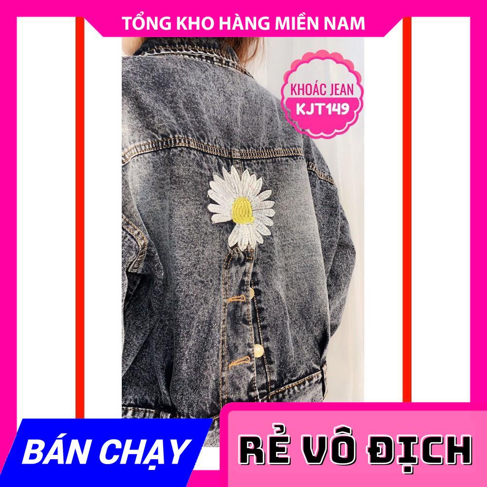 ÁO KHOÁC JEAN THÊU BÔNG CÚC XINH XẮN KJT149 100% ẢNH THẬT ÁO KHOÁC JEAN NỮ MY