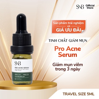 Serum Giảm Mụn Sáng Da SNB PRO ACNE SERUM 5ml Chiết Xuất Tràm Trà, Nọc Ong,Tơ Tằm
