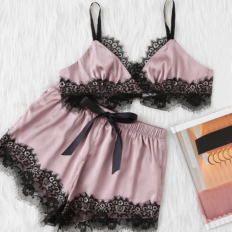 Set đồ ngủ ngắn phối ren thời trang sexy cho nữ | BigBuy360 - bigbuy360.vn