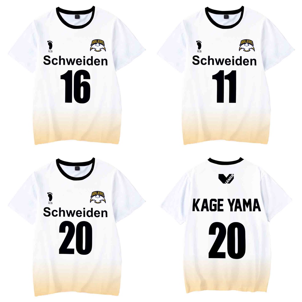 Phụ Kiện YT3 Haikyuu!!! Áo Thun Thể Thao Tay Ngắn In Hình Karasuno Shoyo Kageyama TY3