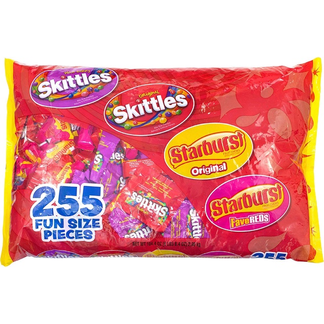 Kẹo Starburst khổng lồ 2.96kg 255 gói Skittles và thanh Starburst