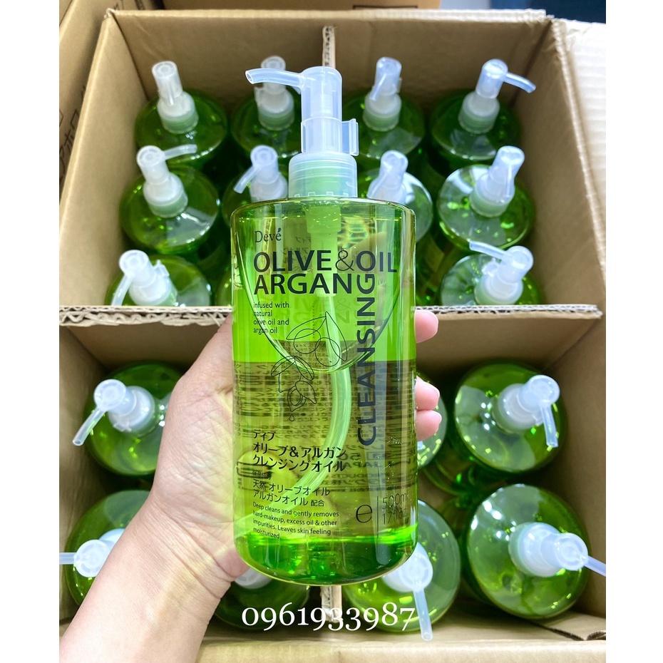 Dầu tẩy trang Olive Argan Deve 500ml Nhật Bản chuẩn Auth