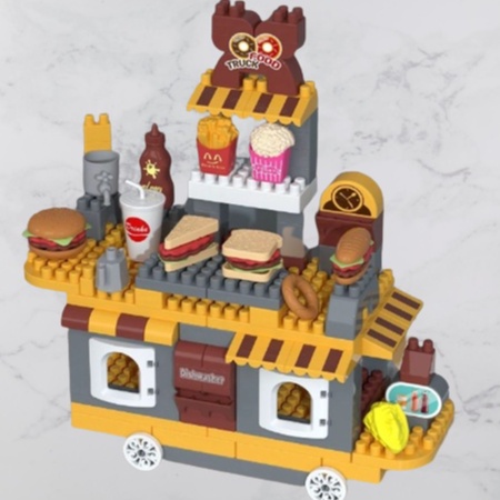 Lego xếp hình xe bán Hamburger và nhiều mẫu bánh (hàng khuyến mãi friso)
