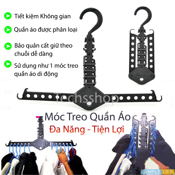 Móc treo quần áo xếp gọn 13 lỗ - móc nhựa treo quần áo xếp gọn - móc phơi quần áo xếp gọn