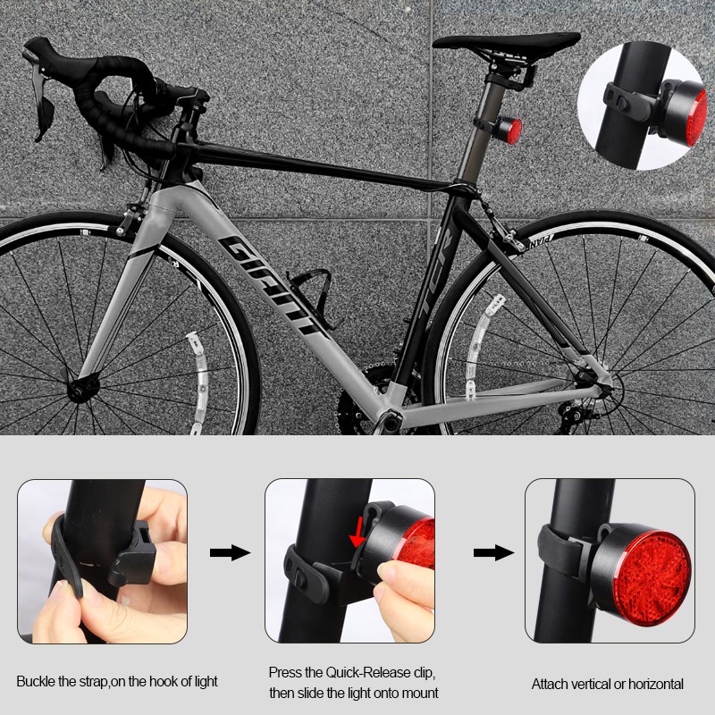 Đèn đuôi cảnh báo an toàn WEST BIKING chống thấm nước sạc USB dành cho xe đạp leo núi