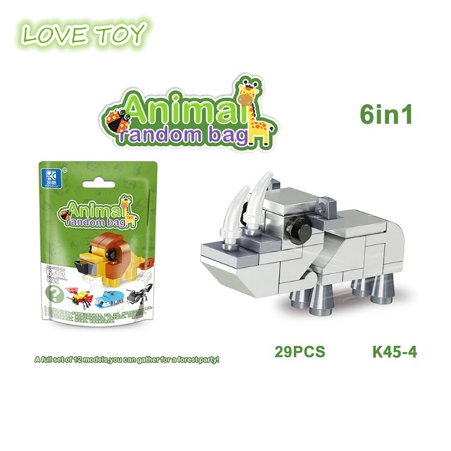 Nkodok Bộ đồ chơi lắp ráp mô hình động vật biển / động vật biển phong cách ngẫu nhiên giáo dục sớm