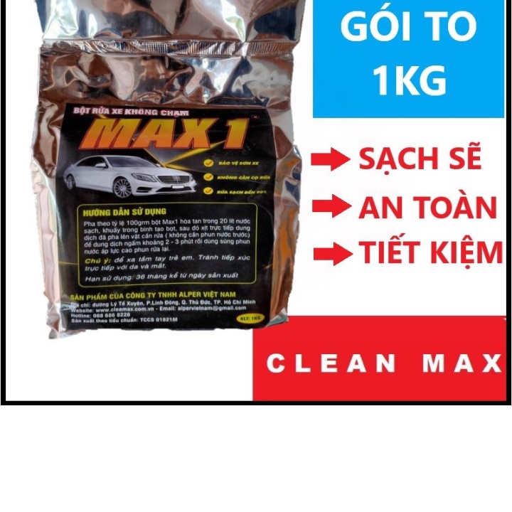 (Chai chiết) BỘT RỬA XE BỌT TUYẾT KHÔNG CHẠM MAX1 1KG
