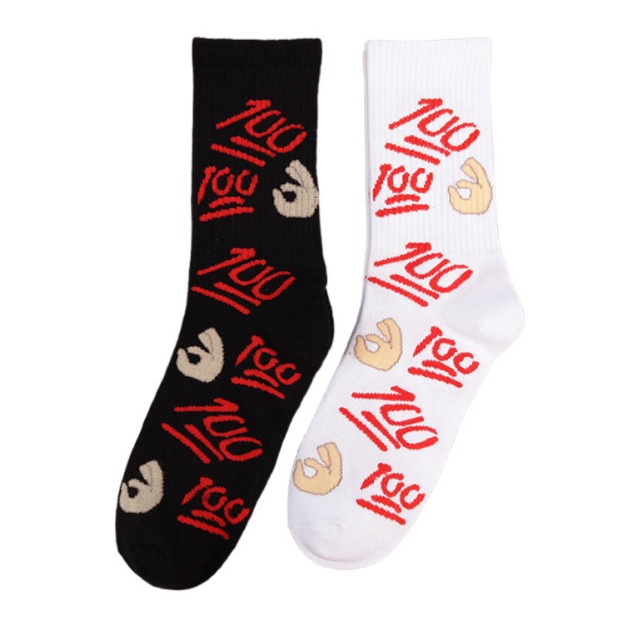 Vớ thể thao số 100 cổ cao Nam Nữ phong cách trẻ trung, xu hương đường phố, năng động.