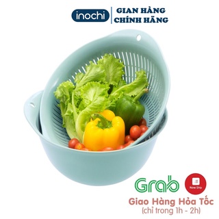 Bộ Thau Rổ Nhựa INOCHI Chính Hãng Dễ Dàng Vo Gạo Rửa Rau Củ Quả