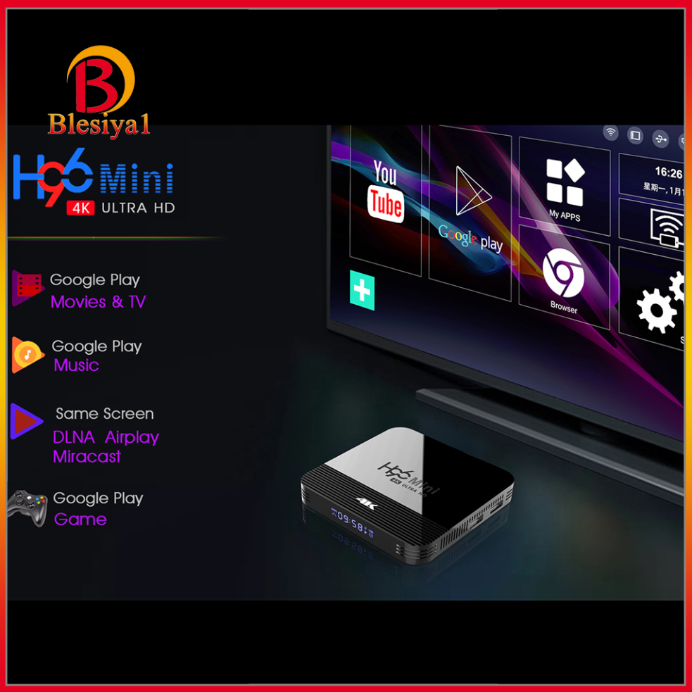 Thiết Bị Chuyển Đổi Tv Thường Thành Smart Tv Android 1 9.0 H96 Mini H8 Rk3228A 2.4g / 5g 2 + 16gb Eu