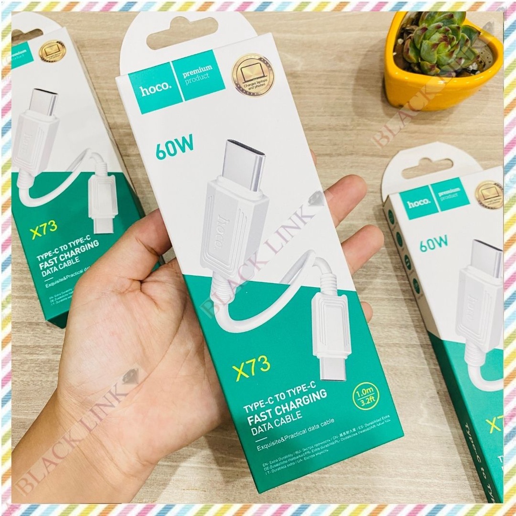 Dây Cáp Sạc HOCO X73 Type C to Type C - Dây Cáp Sạc Nhanh Pin Dự Phòng Tai Nghe Bluetooth Không Dây I12 Điện Thoại