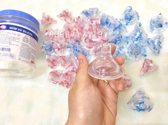 (Tách hũ) Lẻ 1 núm ty silicon GB Baby cổ rộng/ cổ hẹp