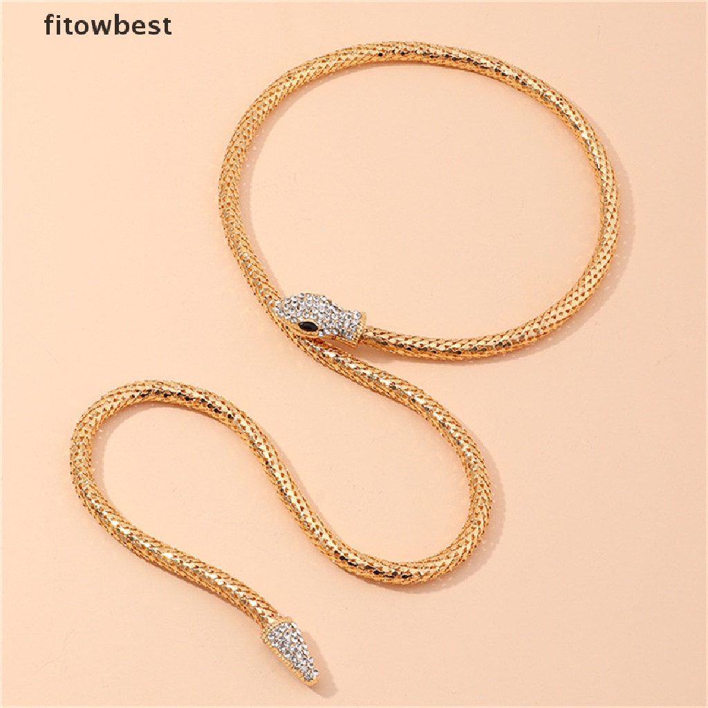 Vòng đeo tay/ Dây chuyền kiểu rắn đính đá zircon phong cách bohemian dễ thương thời trang
