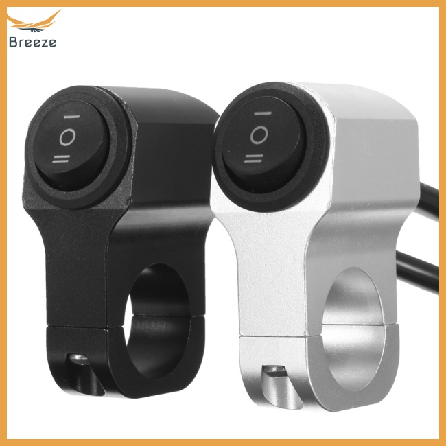 breeze Motorcycle Headlight Switch Handlebar Light Spotlight 3-setting Button Switch 12v Aluminium Alloy Modified