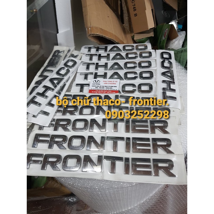 bộ tem chữ xe thaco frontier xe gắn cho k165,k140,k3000, kia 1t4, k2700... chất lượng cao