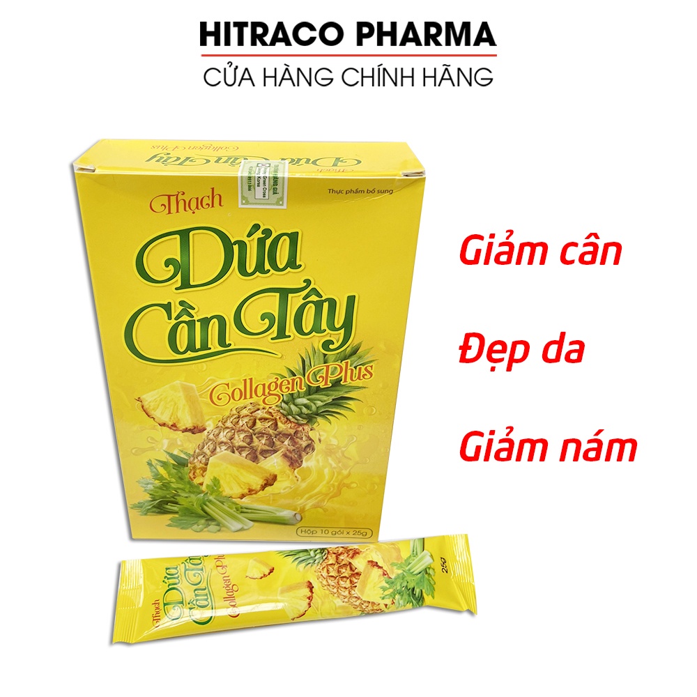 Thạch Dứa Cần Tây Collagen giản cân, đẹp da, giảm nám sạm da - 10 gói (Thạch Dứa Cần Tây Collagen Plus)