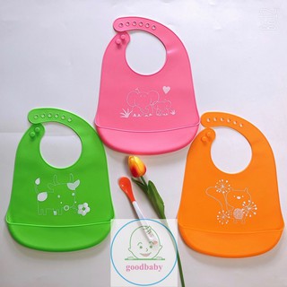 Yếm Ăn Dặm Silicon 100% Có Máng Siêu Mềm Goodbabyvn