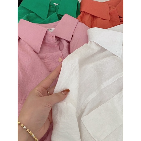 ÁO SƠ MI ĐŨI - 2 TÚI VIỀN TO FORM RỘNG [VIDEO CẬN CHẤT] | BigBuy360 - bigbuy360.vn